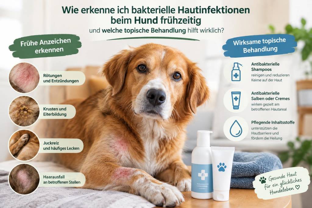 Wie erkenne ich bakterielle hautinfektionen beim hund frühzeitig und welche topische behandlung hilft wirklich